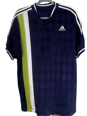 Adidas Soccer Jersey Men’s Collar Navy Blue Green White